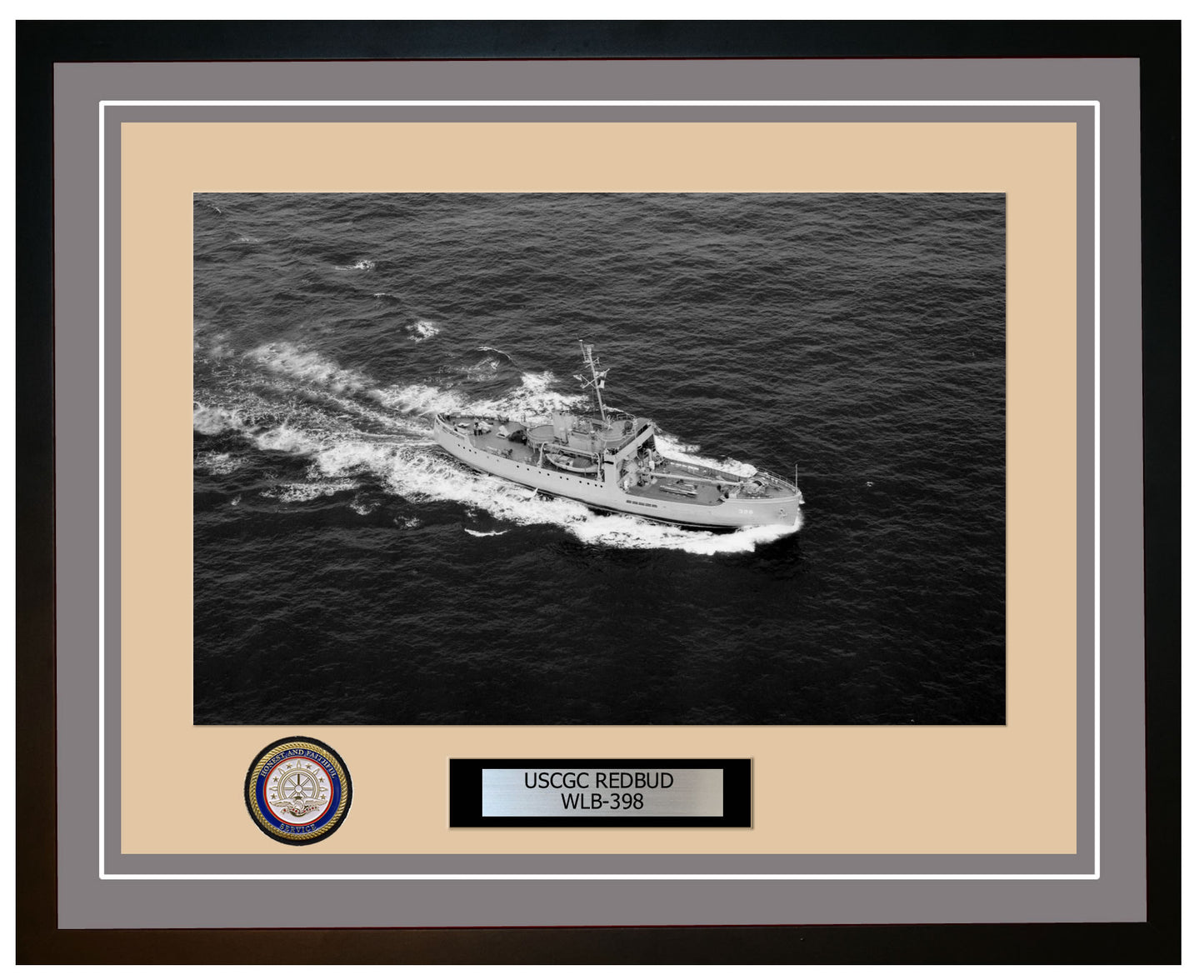 USCGC REDBUD WLB 398 Framed Coast Guard Ship Photo Grey 83WLB398