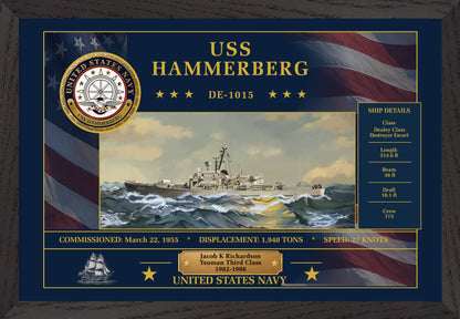 USS Hammerberg DE-1015 Framed Patriotic Art