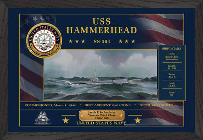 USS Hammerhead SS-364 Framed Patriotic Art