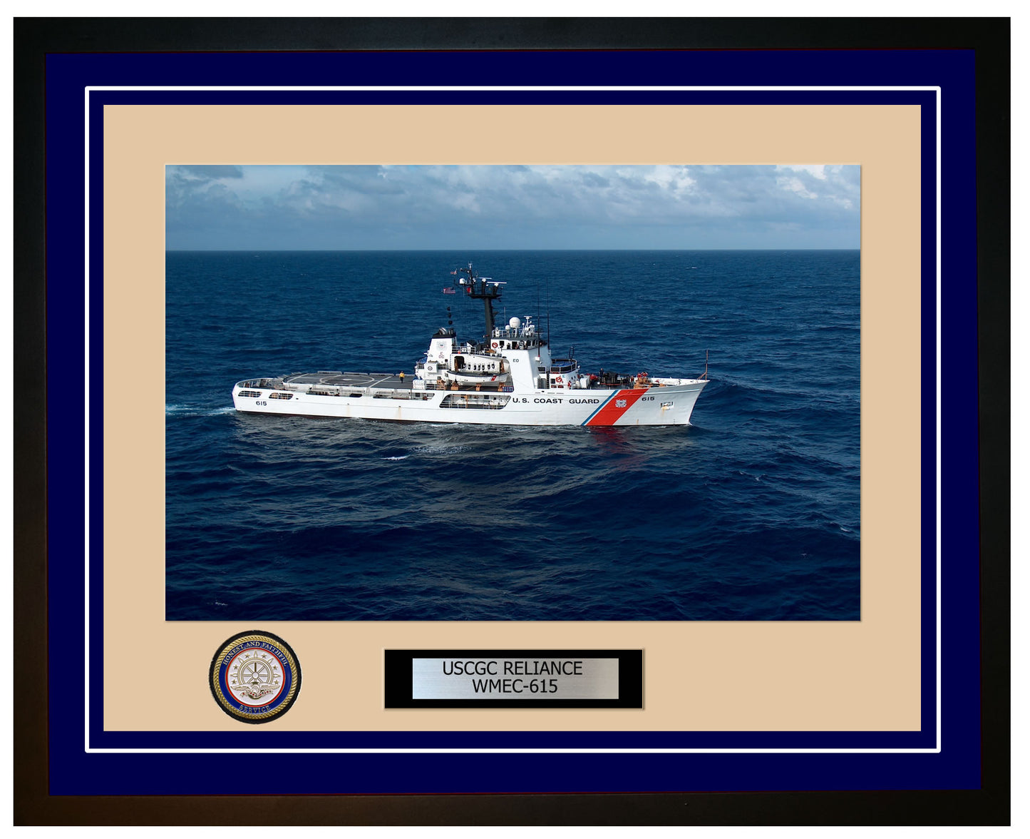 USCGC RELIANCE WMEC 615 Framed Coast Guard Ship Photo Blue 86WMEC615