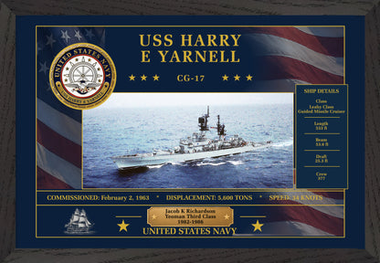 USS Harry E Yarnell CG-17 Framed Patriotic Art