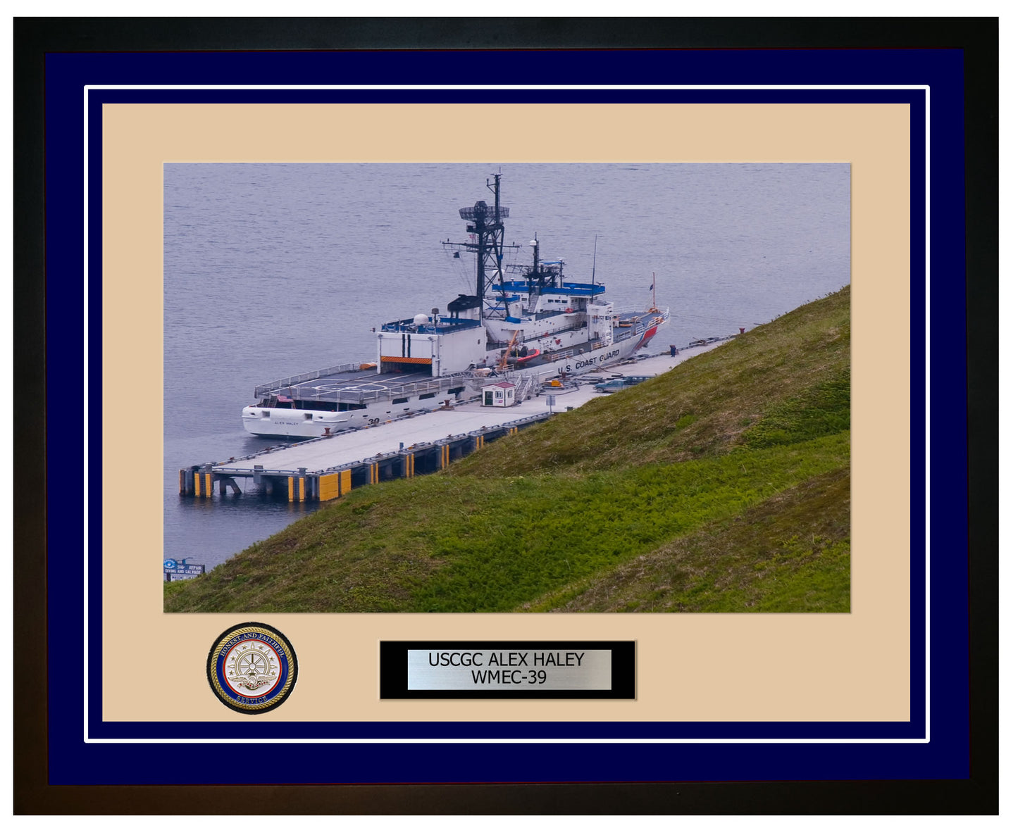 USCGC ALEX HALEY WMEC 39 Framed Coast Guard Ship Photo Blue 8WMEC39