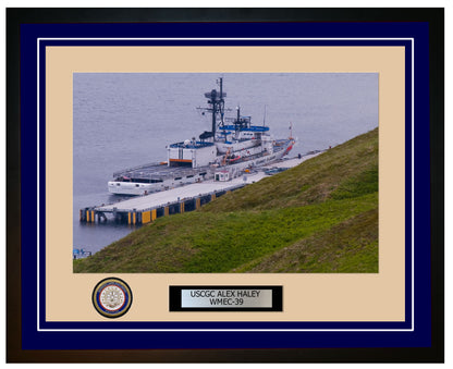 USCGC ALEX HALEY WMEC 39 Framed Coast Guard Ship Photo Blue 8WMEC39