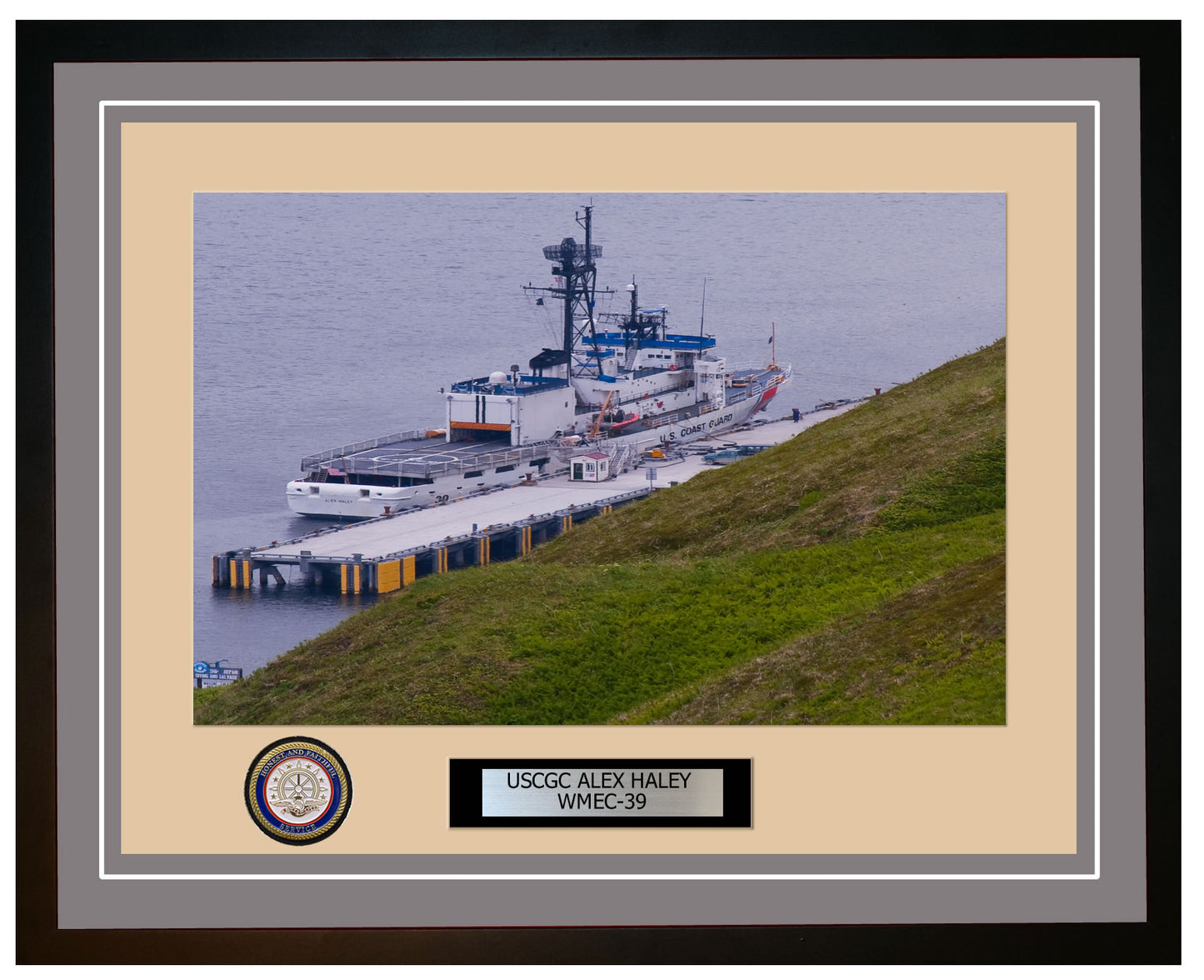USCGC ALEX HALEY WMEC 39 Framed Coast Guard Ship Photo Grey 8WMEC39