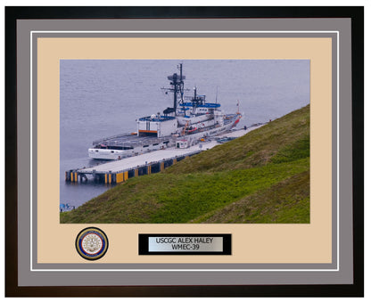 USCGC ALEX HALEY WMEC 39 Framed Coast Guard Ship Photo Grey 8WMEC39