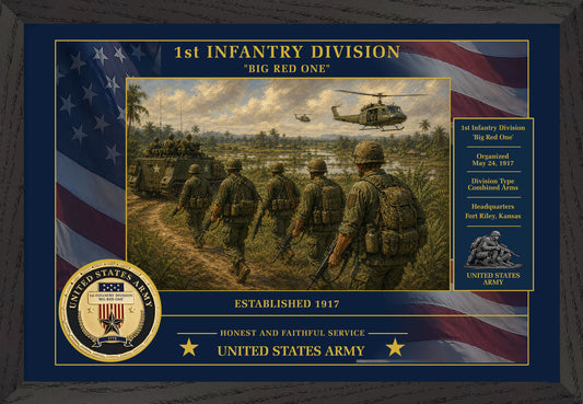 1st Infantry Division Framed Patriotic Army Art