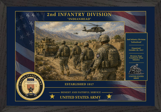 2nd Infantry Division Framed Patriotic Army Art