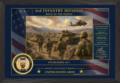 3rd Infantry Division Framed Patriotic Army Art