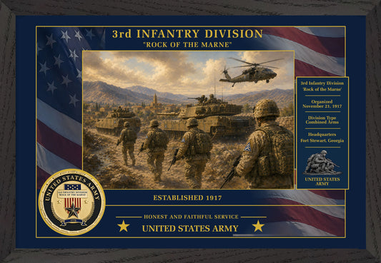 3rd Infantry Division Framed Patriotic Army Art
