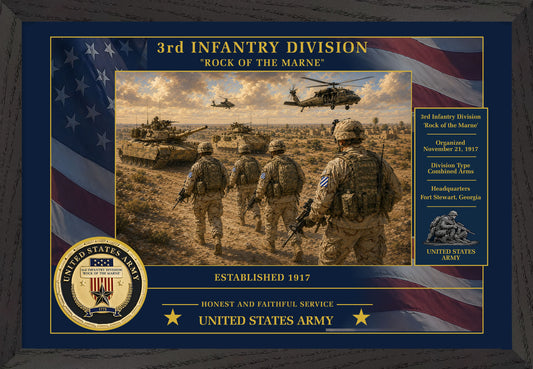 3rd Infantry Division Framed Patriotic Army Art