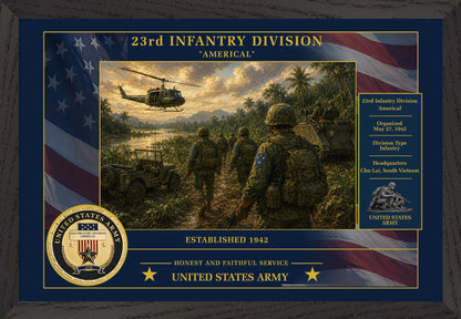 23rd Infantry Division Framed Patriotic Army Art