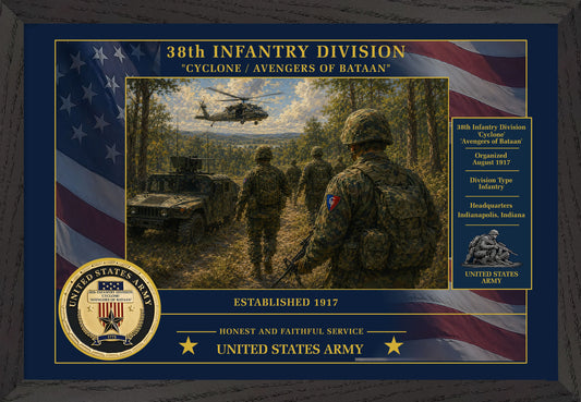 38th Infantry Division Framed Patriotic Army Art