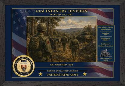 43rd Infantry Division Framed Patriotic Army Art