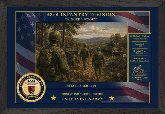 43rd Infantry Division Framed Patriotic Army Art