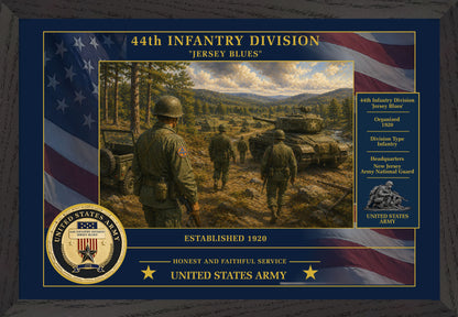 44th Infantry Division Framed Patriotic Army Art