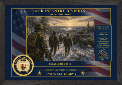 47th Infantry Division Framed Patriotic Army Art