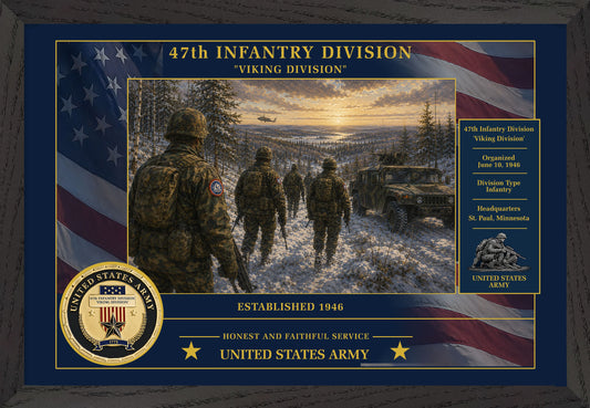 47th Infantry Division Framed Patriotic Army Art