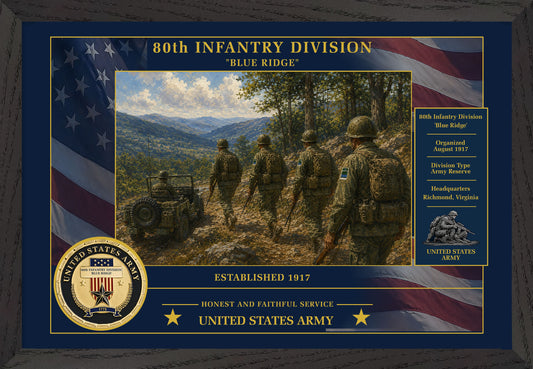 80th Infantry Division Framed Patriotic Army Art