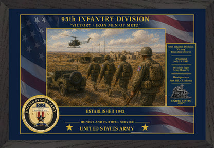 95th Infantry Division Framed Patriotic Army Art