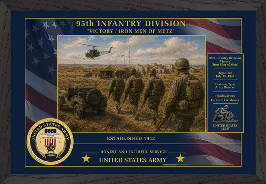 95th Infantry Division Framed Patriotic Army Art