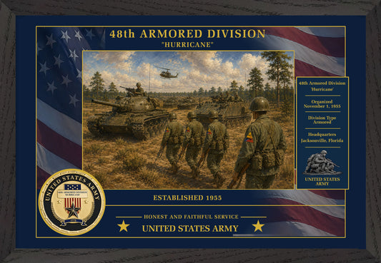 48th Armored Division Framed Patriotic Army Art