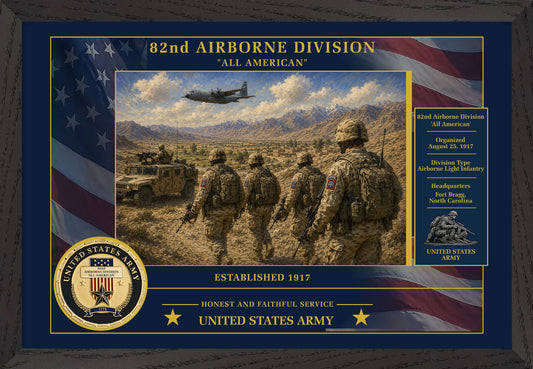 82nd Airborne Division Framed Patriotic Army Art