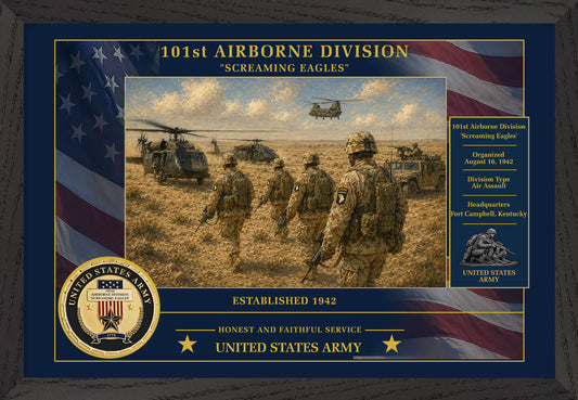 101st Airborne Division Framed Patriotic Army Art