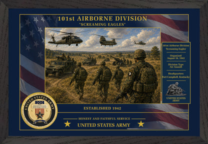 101st Airborne Division Framed Patriotic Army Art