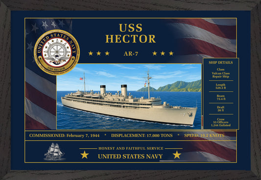 USS Hector AR-7 Framed Patriotic Art