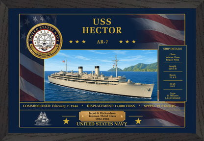 USS Hector AR-7 Framed Patriotic Art