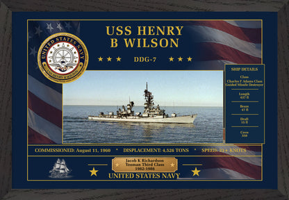 USS Henry B Wilson DDG-7 Framed Patriotic Art