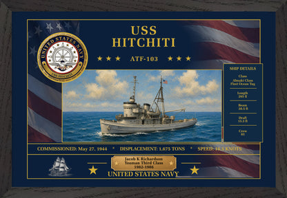 USS Hitchiti ATF-103 Framed Patriotic Art