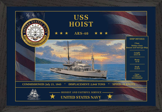 USS Hoist ARS-40 Framed Patriotic Art