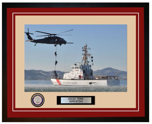 USCGC TERN WPB 87343 Framed Coast Guard Ship Photo Burgundy 95WPB87343