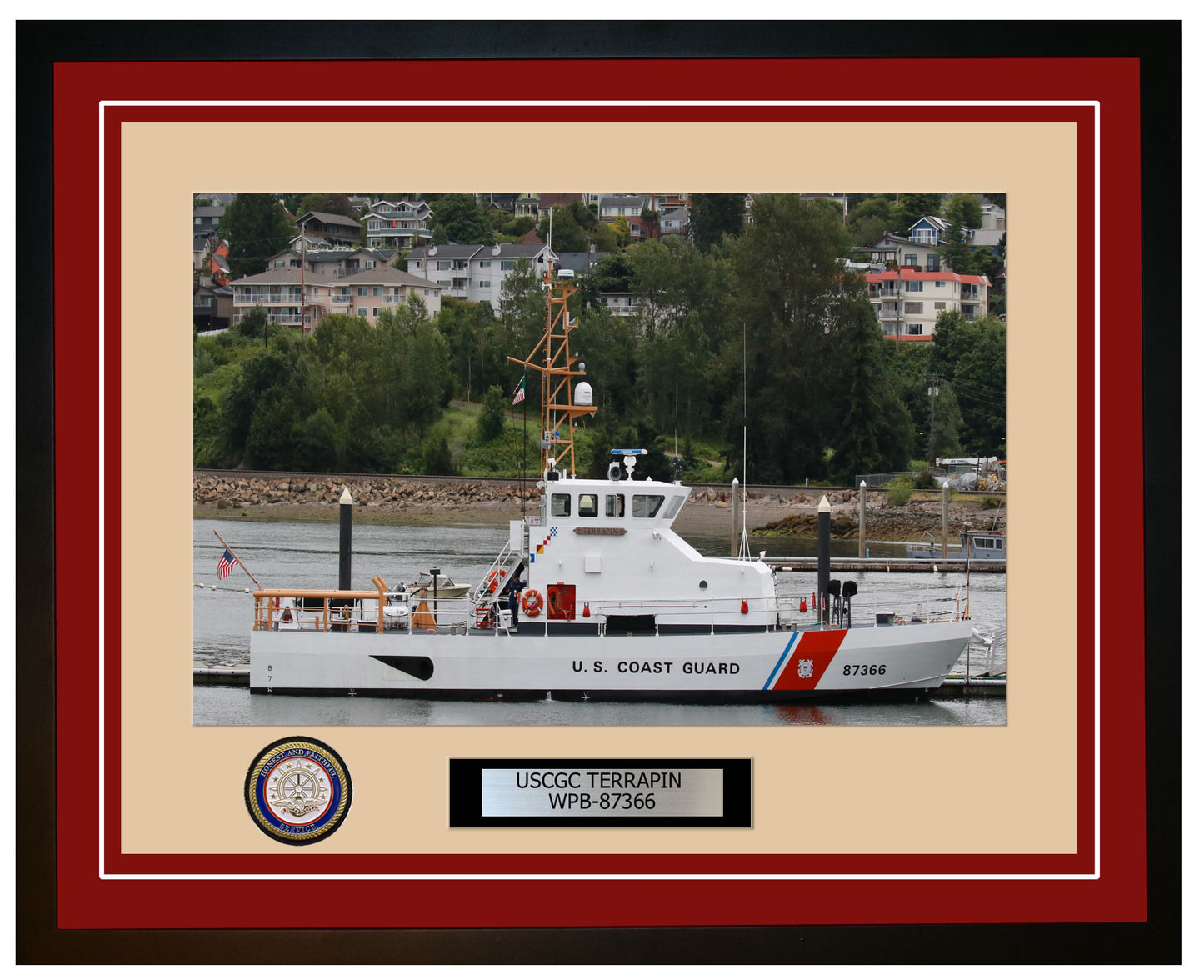 USCGC TERRAPIN WPB 87366 Framed Coast Guard Ship Photo Burgundy 96WPB87366