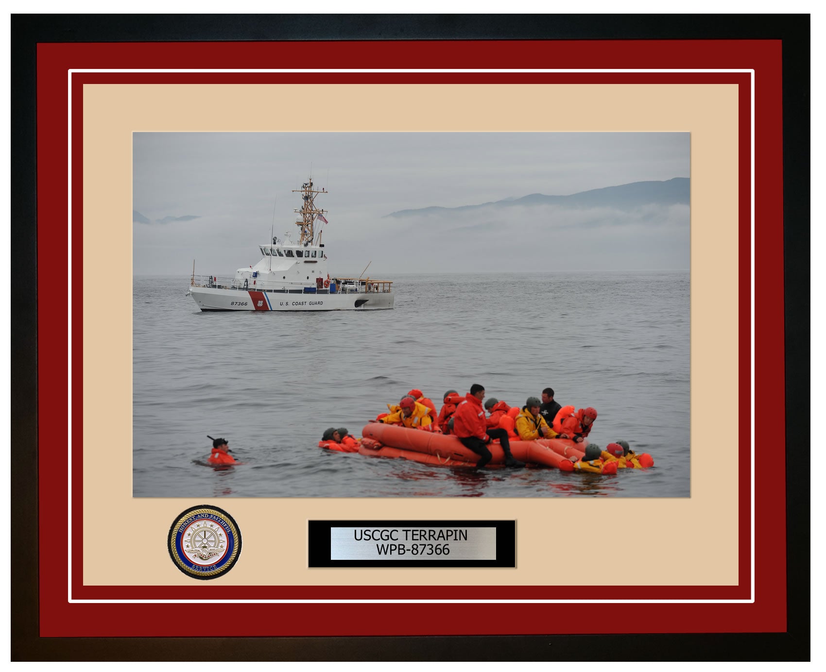 USCGC TERRAPIN WPB 87366 Framed Coast Guard Ship Photo Burgundy 97WPB87366