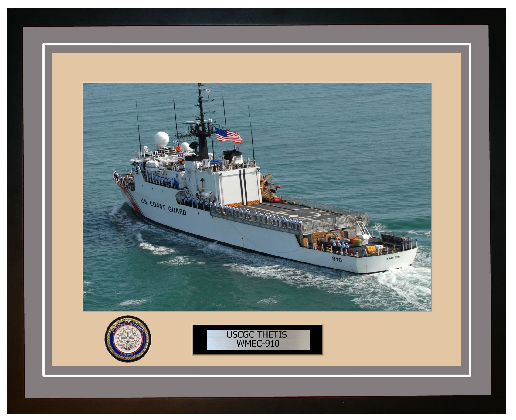 USCGC THETIS WMEC 910 Framed Coast Guard Ship Photo Grey 99WMEC910
