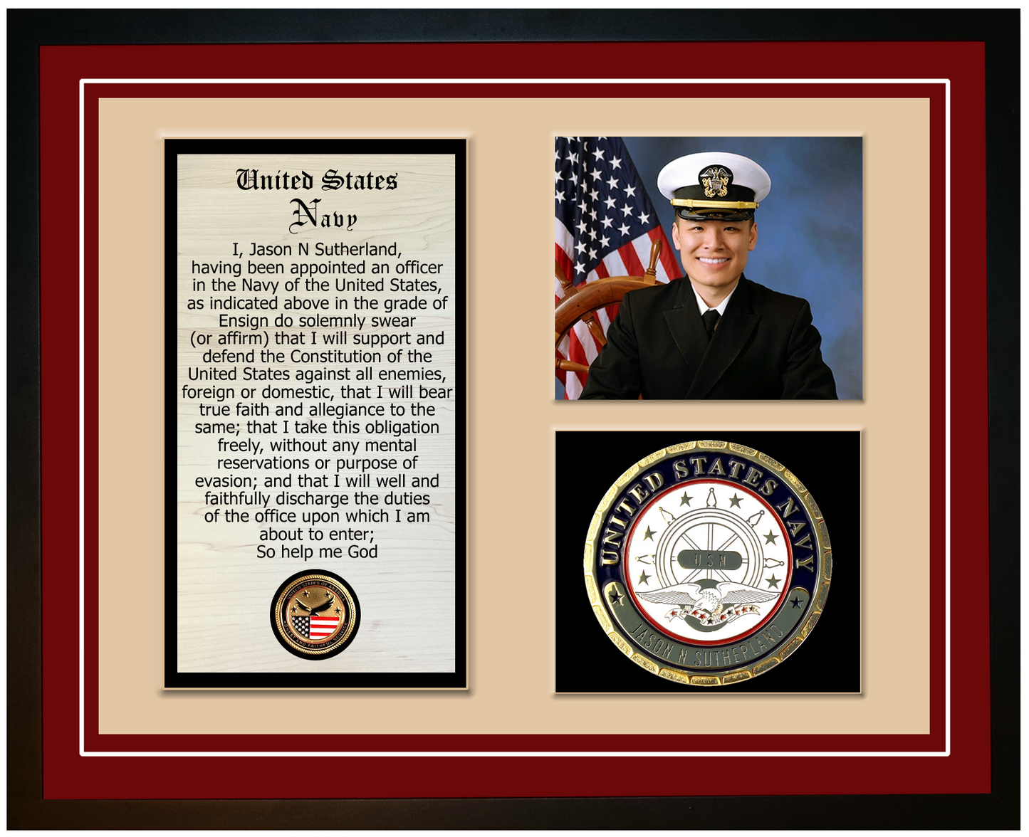 Navy Engraved Officer Oath of Office