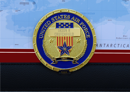 Personalized Air Force (USAF) Veteran Push Pin Travel Map