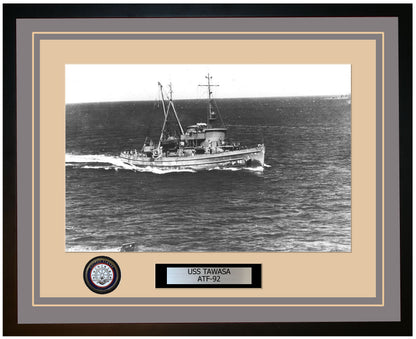 USS TAWASA ATF-92 Framed Navy Ship Photo Grey