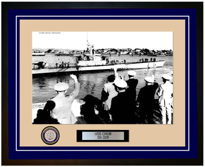 USS Chub SS-329 Framed Navy Ship Photo Blue