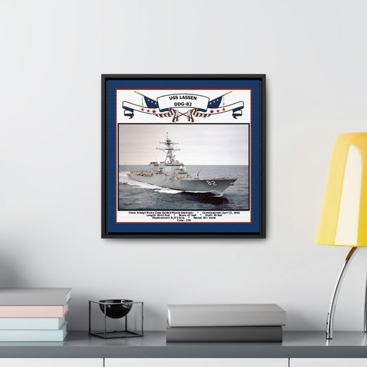 USS Lassen DDG-82 Navy Floating Frame Photo Desk View