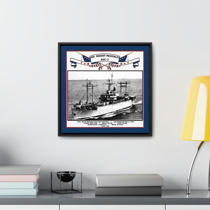 USS Mount Mckinley AGC-7 Navy Floating Frame Photo Desk View