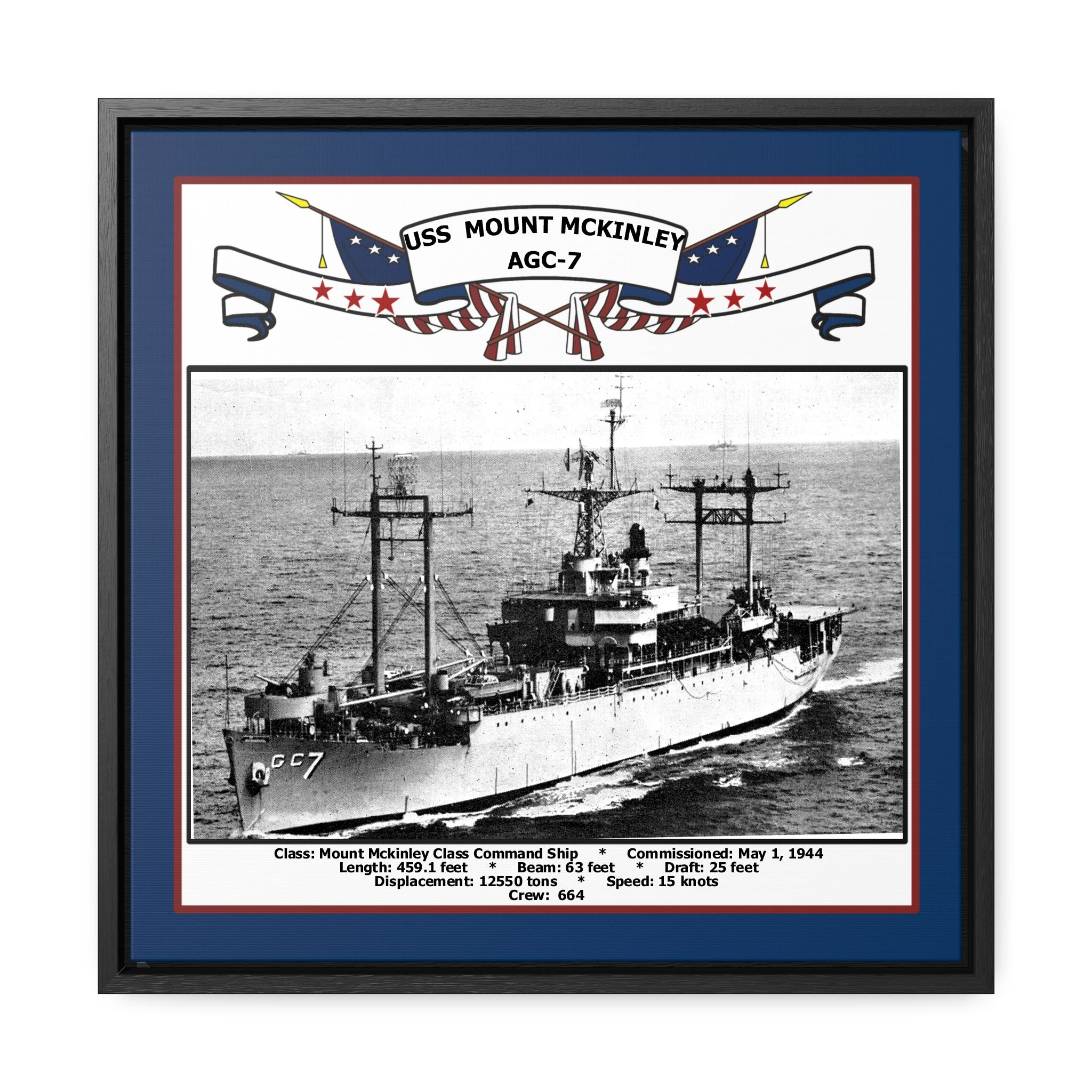 USS Mount Mckinley AGC-7 Art Print – Navy Emporium