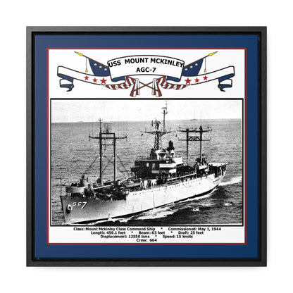 USS Mount Mckinley AGC-7 Navy Floating Frame Photo Front View