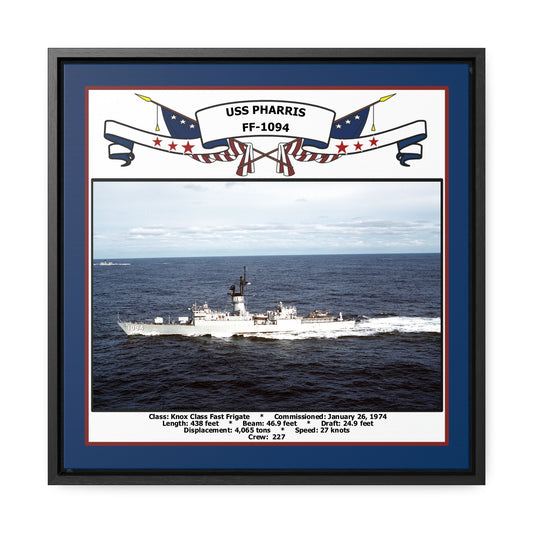 USS Pharris FF-1094 Navy Floating Frame Photo Front View