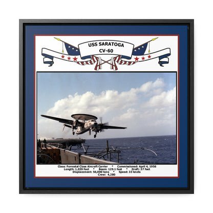 USS Saratoga CV-60 Navy Floating Frame Photo Front View