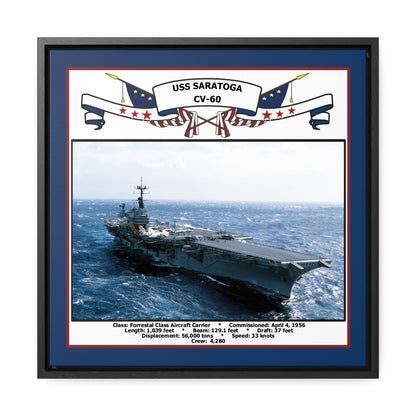USS Saratoga CV-60 Navy Floating Frame Photo Front View