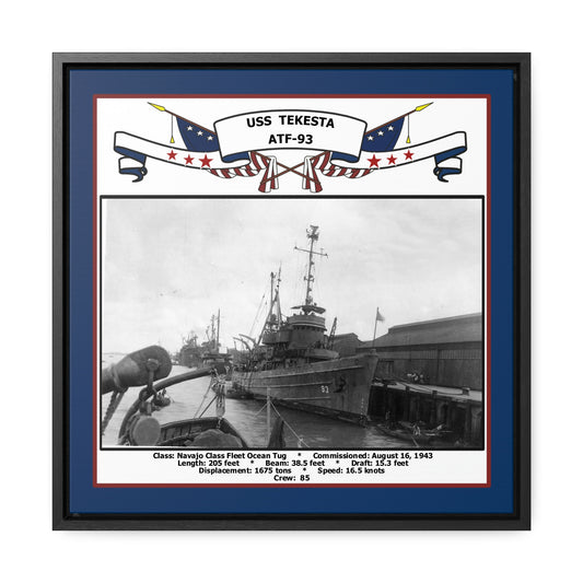 USS Tekesta ATF-93 Navy Floating Frame Photo Front View