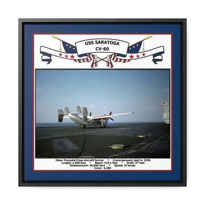 USS Saratoga CV-60 Navy Floating Frame Photo Front View